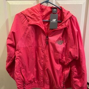 New Balance Vibrant Pink Hooded Windbreaker